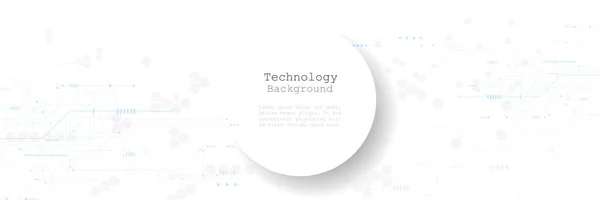 Papan sirkuit desain banner vektor. Ilustrasi Abstrak futuristik modern, teknik, latar belakang teknologi. Konsep teknologi sains digital Futuristik untuk templat banner web atau brosur - Stok Vektor