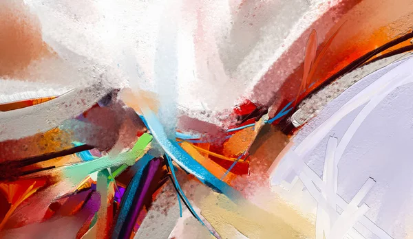 Çadır Bezi Dokusunda Soyut Renkli Yağlı Boya Resim Çizimi Fırça — Stok fotoğraf