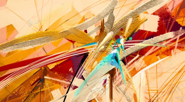 Abstrakcyjny Kolorowy Obraz Olejny Płótnie Ręcznie Rysowane Pociągnięcie Pędzla Tło — Zdjęcie stockowe