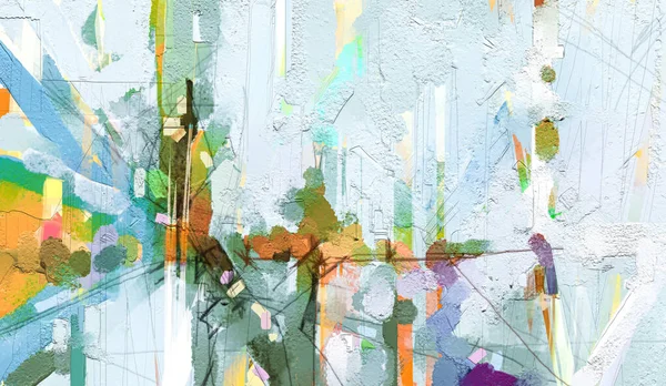 Abstraktes Farbenfrohes Ölgemälde Auf Leinwand Handgezeichneter Pinselstrich Ölgemälde Hintergrund Moderne — Stockfoto