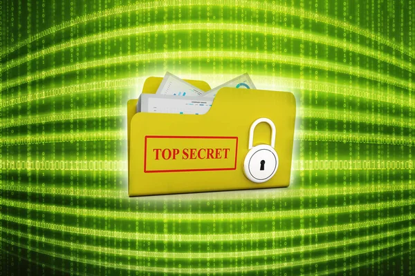 Жовта Тека Замок Концепція Безпеки Даних Захищений Файл — стокове фото