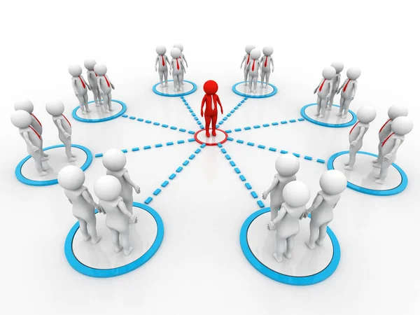Business Network Concept Leader Leadership Concept Business Communication Vykreslování — Stock fotografie