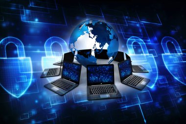 3d görüntüleme Bilgisayar ağı, Globe ile bilgisayar ağı, İnternet İletişim arkaplanı