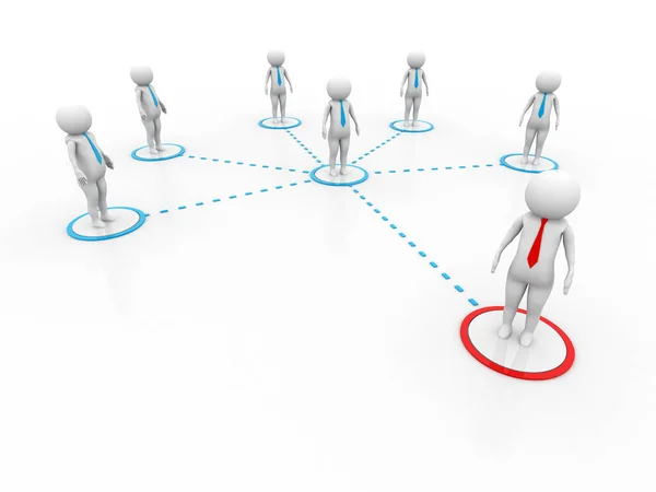 Business Network Concept Leader Leadership Concept Business Communication Weißen Hintergrund — Stockfoto