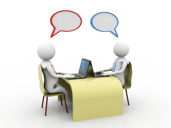 Comunicação Online Conversando Conceito Negócio Renderização — Fotografia de Stock