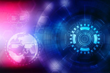 Dijital Soyut Teknoloji Arkaplanı, Fütürist Arkaplan, Siber Uzay Kavramı