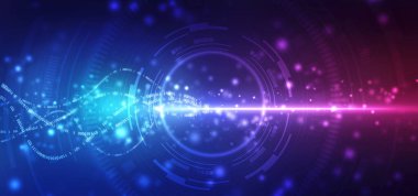 İnternet ikili veri kodu hesaplama veya iletim süreci, İnternet veri iletimi, İkili Kod Arkaplanı, Dijital Soyut Teknoloji arkaplanı