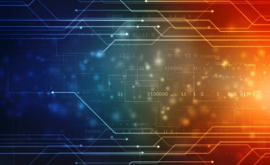 Soyut fütüristik devre kartı İllüstrasyonu, Dijital Soyut Teknoloji Arkaplanı, Fütürist Arkaplan, Siber Uzay Konsepti