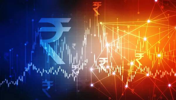 Groei Van Indiase Aandelenmarkt Beursgrafiek Abstracte Financiële Achtergrond Aandelenmarkt Grafiek — Stockfoto