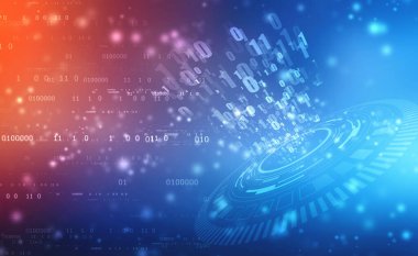 Dijital Soyut Teknoloji arka planı, geleceksel arkaplan, siber uzay kavramı, ikili kod arka planı