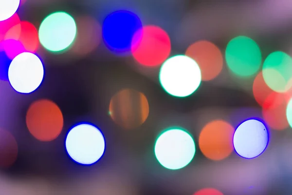 Bokeh Auf Dunklem Hintergrund Verschwommene Weihnachts Und Neujahrsleuchten Hintergrund Farbe — Stockfoto