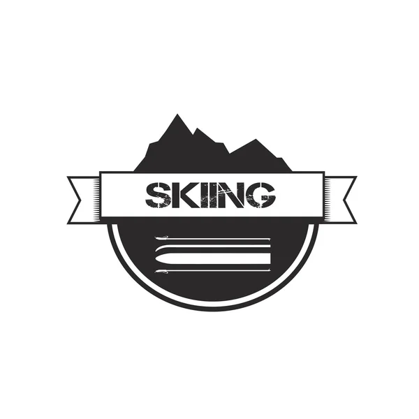 Logo design for skiing — Stock Vector