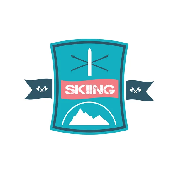 Logo ontwerp voor het skiën — Stockvector
