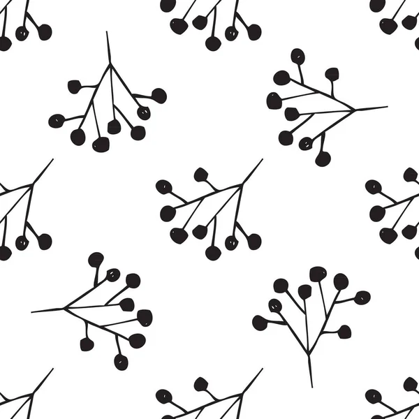 Zwart-wit hand getekende abstracte patroon — Stockvector