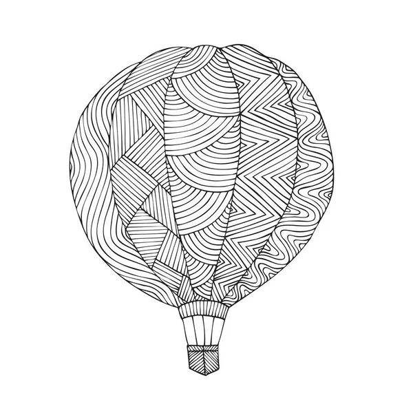 Air balloon. Coloring book page for adult — Stock Vector