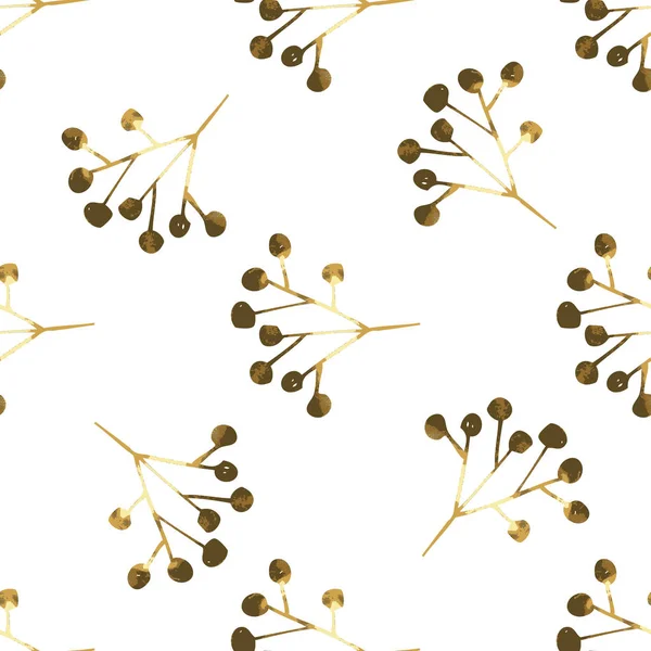 딸기의 이미지와 황금 완벽 한 패턴 — 스톡 벡터