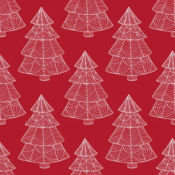 Patrón sin costuras con la imagen de un árbol de Navidad — Vector de stock
