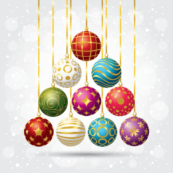 Set of Christmas balls — Stock Vector