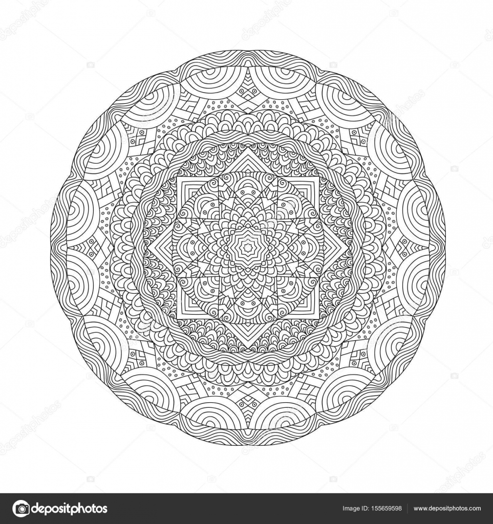 Jolly sieraden Aanwezigheid Mandala kleurboek voor volwassenen vectorafbeelding door © Jly19 ⬇  Vectorstock #155659598