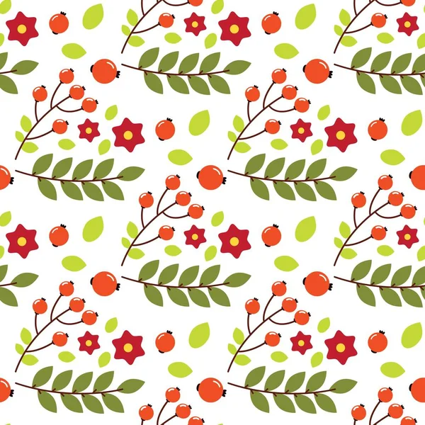 Mignon motif sans couture avec des plantes forestières pour le tissu — Image vectorielle