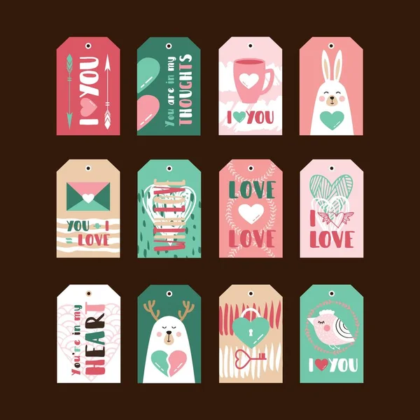 Set of cute gift tags — Stock Vector