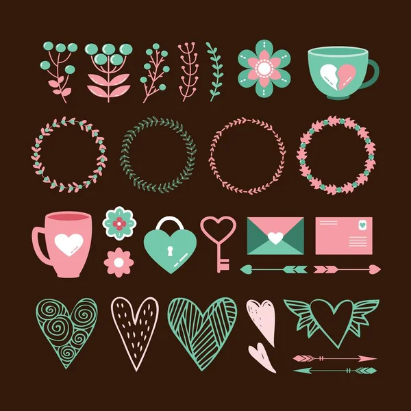 Valentine's day ensemble mignon — Image vectorielle