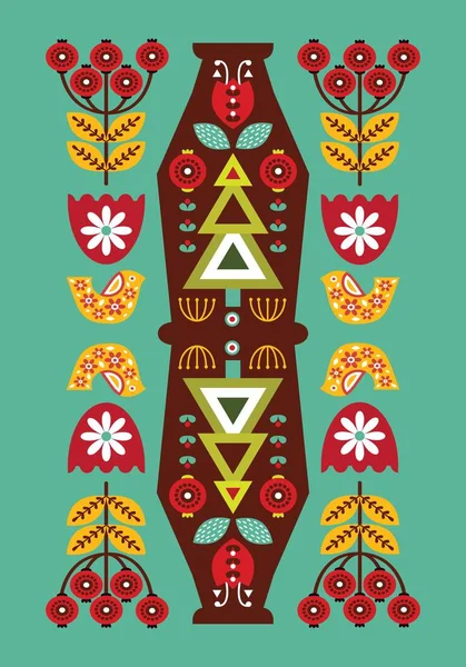 Carte folklorique de style scandinave — Image vectorielle