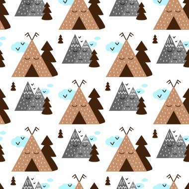 İskandinav tarzı çocuk seamless modeli