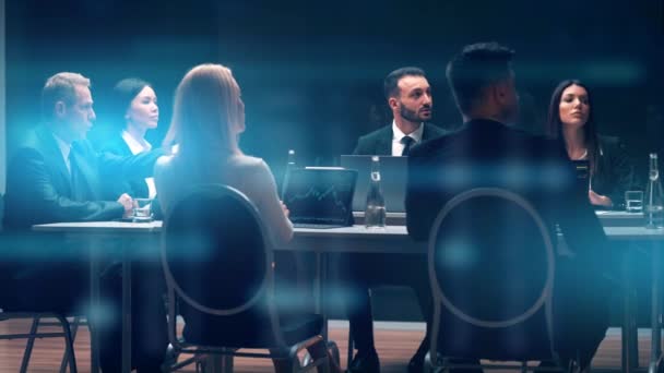 Pessoal Negócios Discute Plano Para Fazer Reunião — Vídeo de Stock