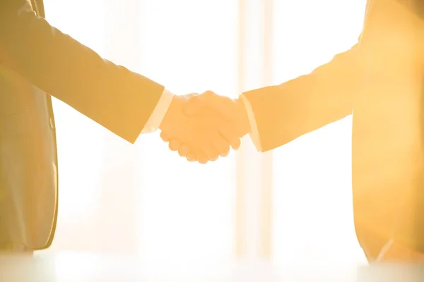 Businessmen Handshake Sunny Background — Stock Photo, Image