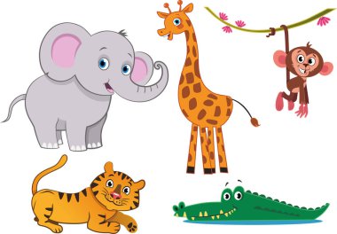 Orman hayvanlarının vektör çizimi.