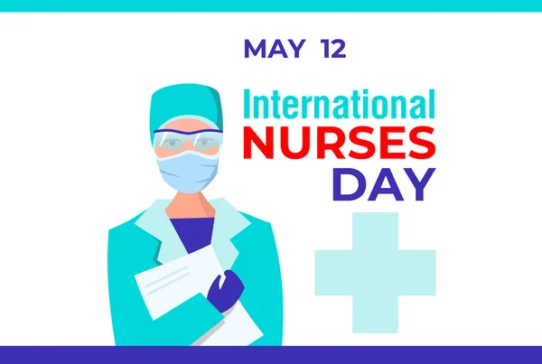 Dia Internacional Das Enfermeiras Banner Vetorial Cartão Cartaz Para Redes —  Vetores de Stock