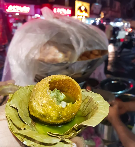Panipuri Διάσημο Street Food Στην Ινδία — Φωτογραφία Αρχείου