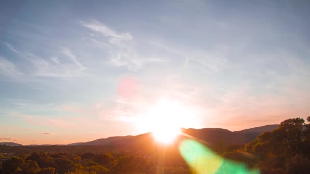 Czas Upływa Paśmie Górskim Madrytu Sunset — Wideo stockowe