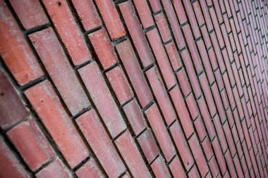 tuğla kırmızı duvar alt kenar görünümü