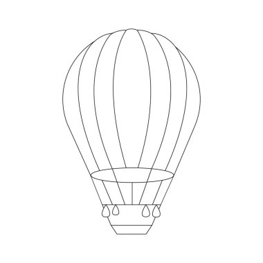 Beyaz arka planda siyah beyaz balon çizimi. Vektör illüstrasyonu