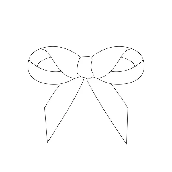 Sketch of a festive black and white bow on a white background. Vector illustration — Stock Vector