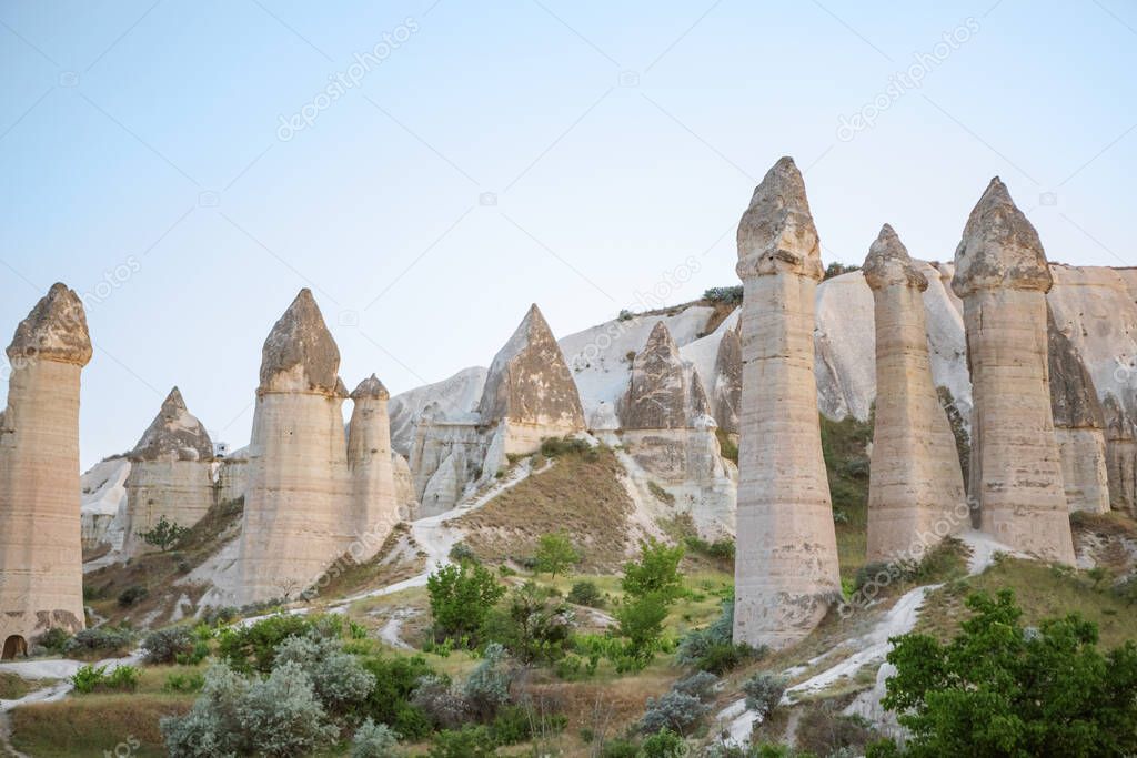 Valleys Of Cappadocia, Turkey. Known for their huge stone 