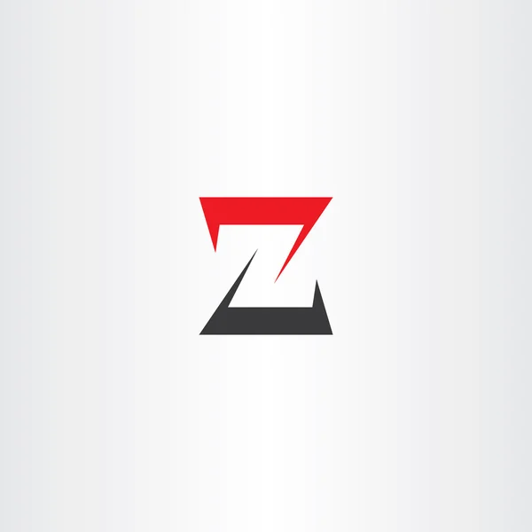 Z lettre z icône rouge noir logo vectoriel signe — Image vectorielle