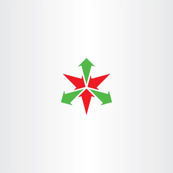 Flèches dans et hors symbole de logo icône vectorielle — Image vectorielle