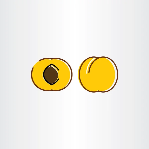 Apricot icon vector symbol sign — Διανυσματικό Αρχείο