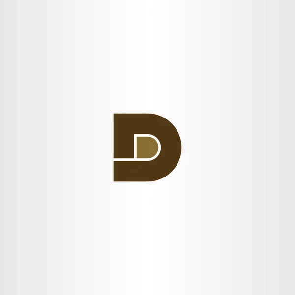 Brown letter d icon logo vector design — Stock Vector