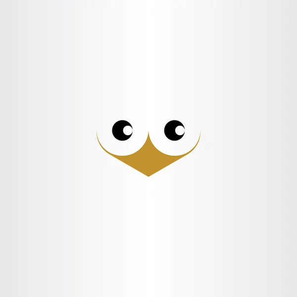 Bonito pássaro rosto vetor ilustração ícone —  Vetores de Stock