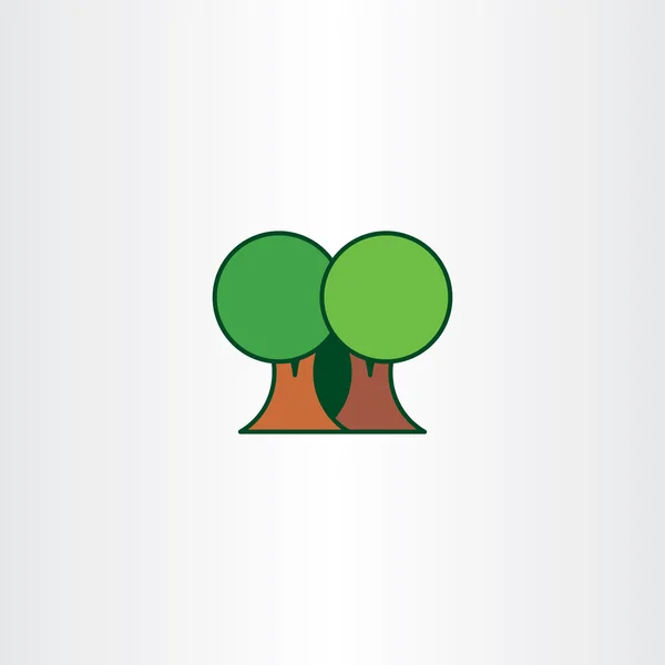 Eco árvores plana vetor ícone ilustração elemento — Vetor de Stock