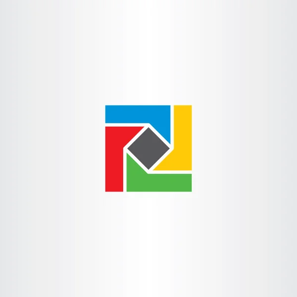 Diseño geométrico cuadrado colorido negocio logo abstracto — Archivo Imágenes Vectoriales