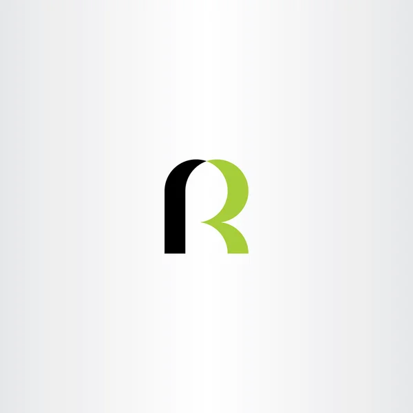 Carta preta verde r ícone sinal logotipo logotipo tipo —  Vetores de Stock