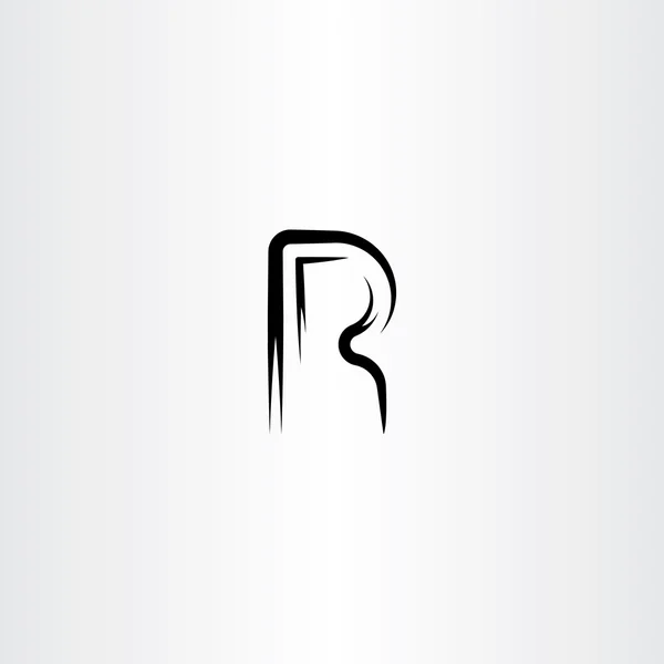 Logo letter r black icon vector — ストックベクタ