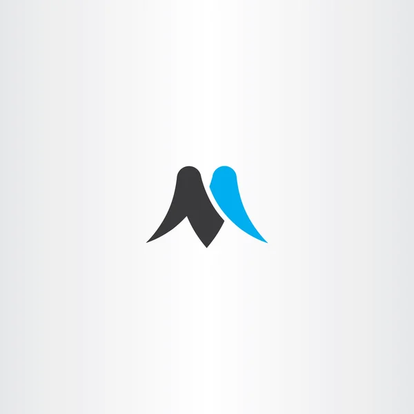 M letter black cyan icon vector symbol — Stock vektor