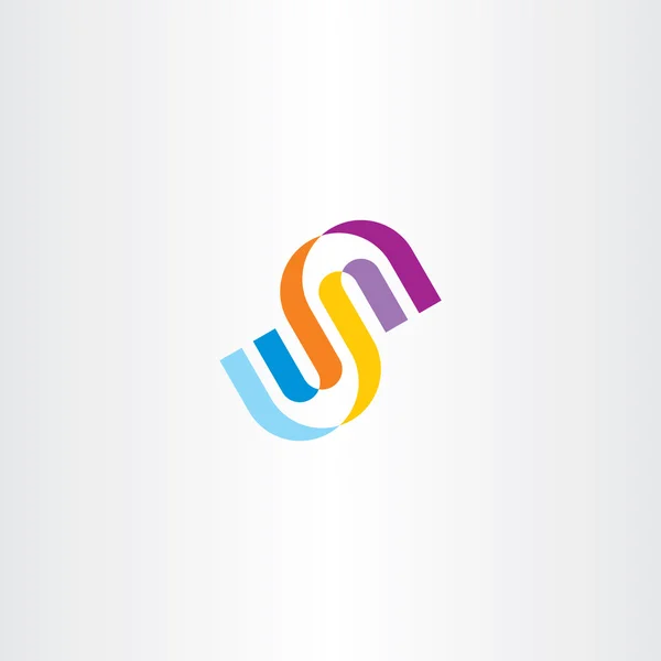 S carta ícone logotipo clip arte vetor colorido sinal —  Vetores de Stock