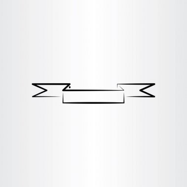 Başlık şerit stilize siyah tasarım öğesi